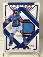 2025 National Treasures Malcolm Moore Game Worn Patch Card #30/75 Rangers