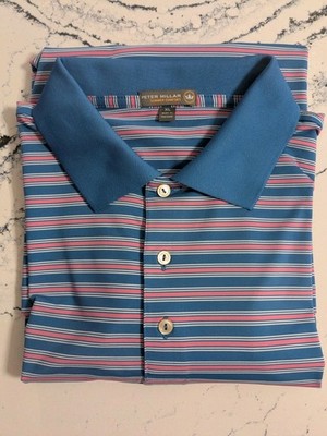 Peter Millar Summer Comfort Flint Hills National Golf Polo XL Top 100 Striped