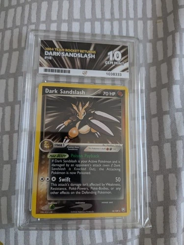 Pokemon Dark Sandslash TCG Team Rocket Returns 18/109 Ace 10 Gem Mint Pop 1