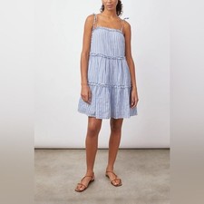 Rails Caralyn Striped Linen Blend Mini Dress in Lighthouse Stripe, Size XL