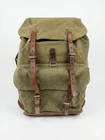 Retro Swiss Army Military Backpack Rucksack 1960 Canvas Salt & Pepper Grey Brown