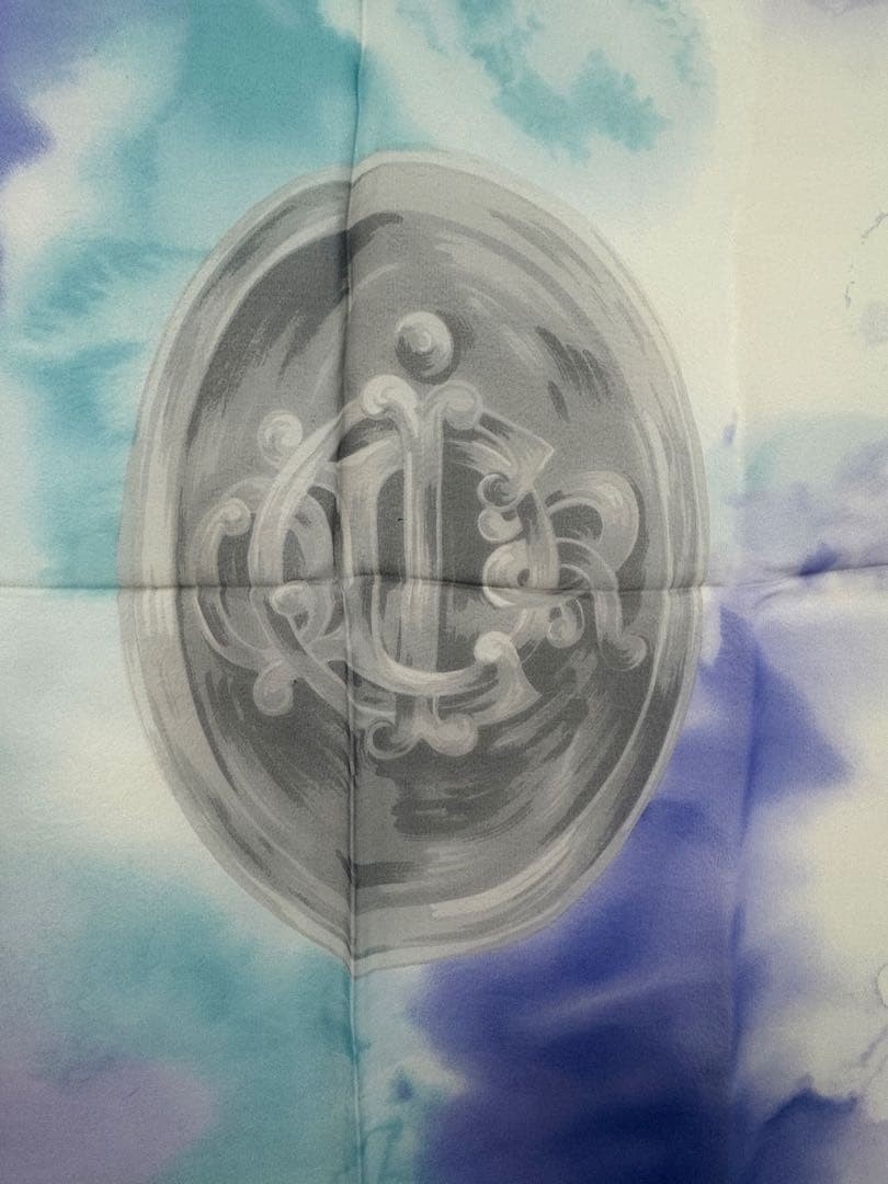 Christian Dior Square Scarf Cloud Pattern Silk Bl… - image 5