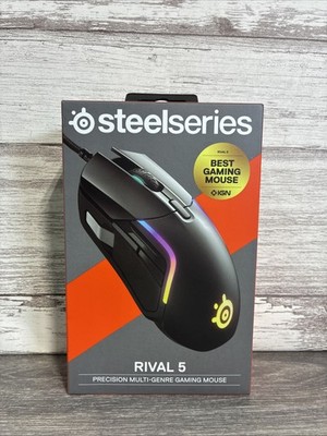 SteelSeries Rival 5 Gaming Mouse, Wired Precision, Lightweight 9-Button RGB