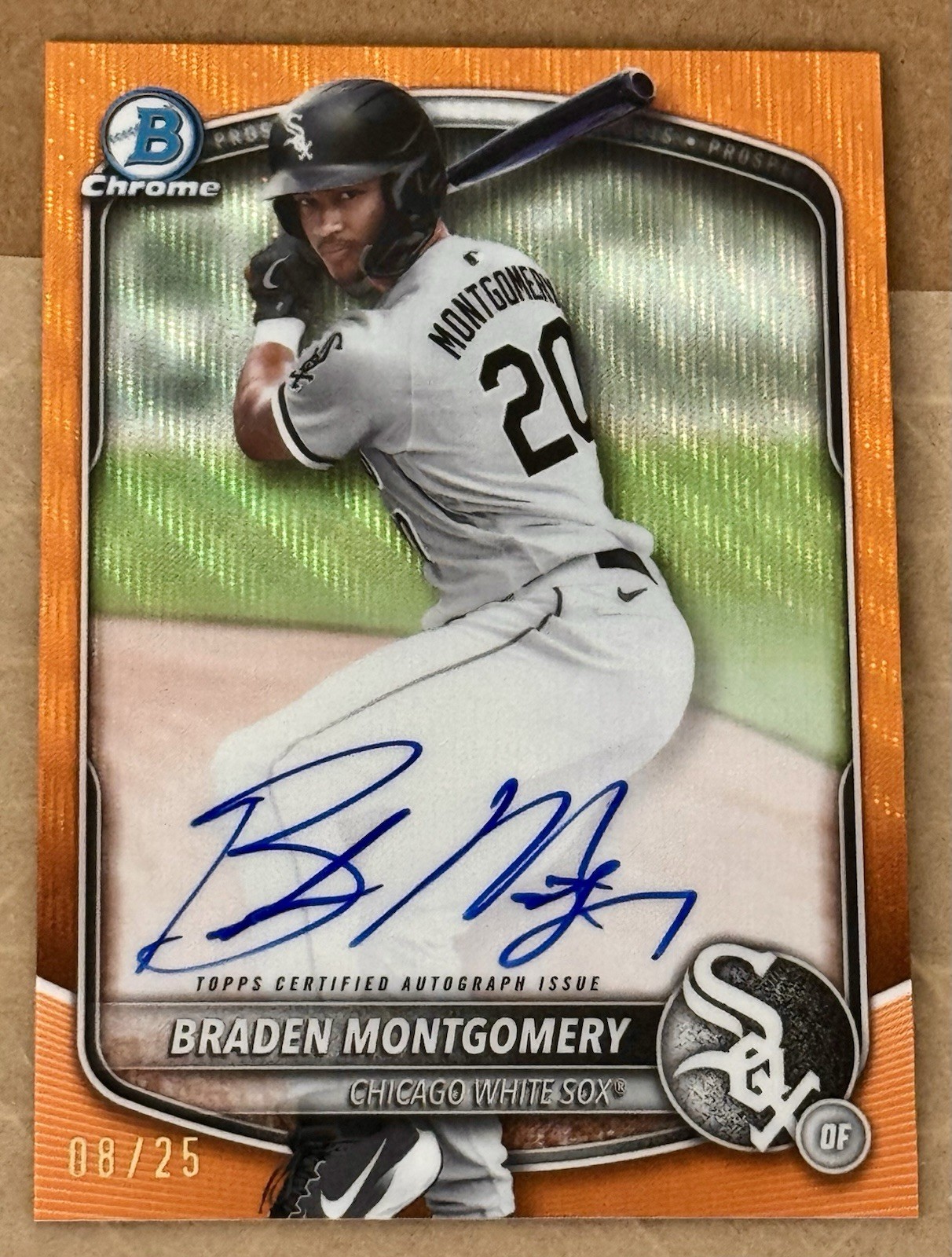 2025 Bowman Chrome - Braden Montgomery #CPA-BM Auto Orange Wave Refractor /25