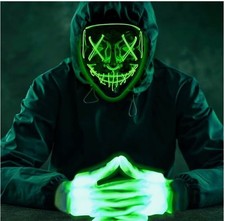 Halloween Scary Mask Cosplay Led Costume Mask EL Wire Light up Halloween Party