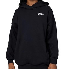 NEW Nike Kids Sportswear Club Fleece Oversized Pullover Hoodie Size Med Black