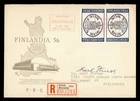 DR WHO 1956 FINLAND FDC FINLANDIA IMPERF PAIR M82521