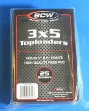 25 3x5 PHOTO, PRINT, INDEX CARD TOPLOAD HOLDER-CLEAR-ARCHIVAL SAFE BY BCW