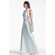  Sachin & Babi Ice Blue Kayla Dress, Formal Maxi Halter, $285 retail, size 14