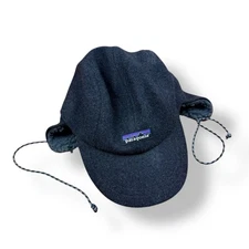 Patagonia Men's Winter Trapper Hat Earmuffs Black Size S Made in China