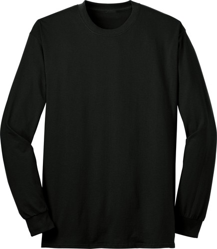 MEN'S MID-WEIGHT, 50/50 COTTON /POLY, LONG SLEEVE, CLASSIC CREW T-SHIRT, S-6XL - Picture 2 of 20