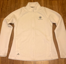 Adidas - Women's Quilted White Full Zip Sweatshirt - Size Medium- Greystone Logo