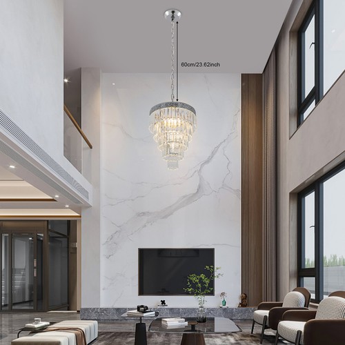 E26 Crystal Chandelier Modern Ceiling Light Lamp Pendant Lighting Fixture - Picture 3 of 24