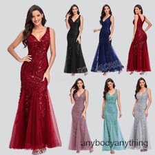 Formal Evening Party Long Dress Gown Sleeveless V-neck Mermaid Pageant Prom