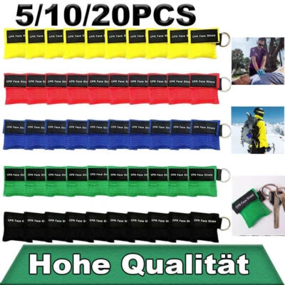 MARKENLOS 5/10/20X Beatmungsmaske CPR Maske Schlüsselanhänger Beatmungstuch Atmen Barriere