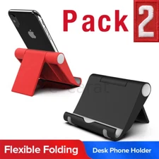 2 Pack Universal Foldable Desk Cell Phone Holder Mount Stand for Samsung iPhone