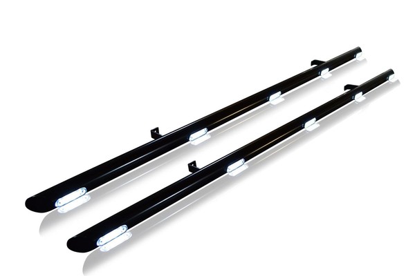 Schwarz Seiten Stangen+Weiß LED Passend FüR Citroen Berlingo Lwb 2008-2016 Edel-image