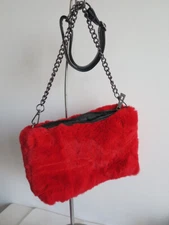100% real rabbit fur hand bag/should bag/ casual bag red bag cell bag 30CM