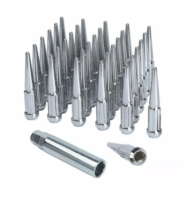 Dynofit 9/1618 Wheel Spike Lug Nuts 32x Chrome 9/16" X18 Spline
