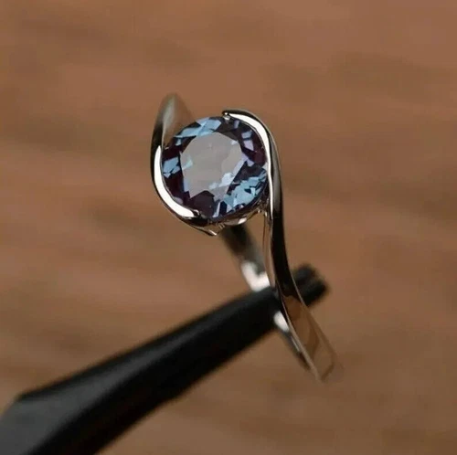 Aleandrite Gemstone 925 Sterling Silver Ring Anniversary Jewelry All Size CA-210