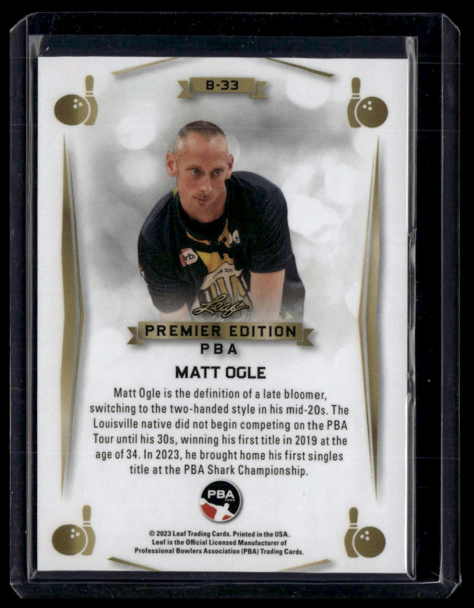 Matt Ogle 2023 Leaf PBA Premier Edition Rookie Card RC Holo Gold /5 eBay