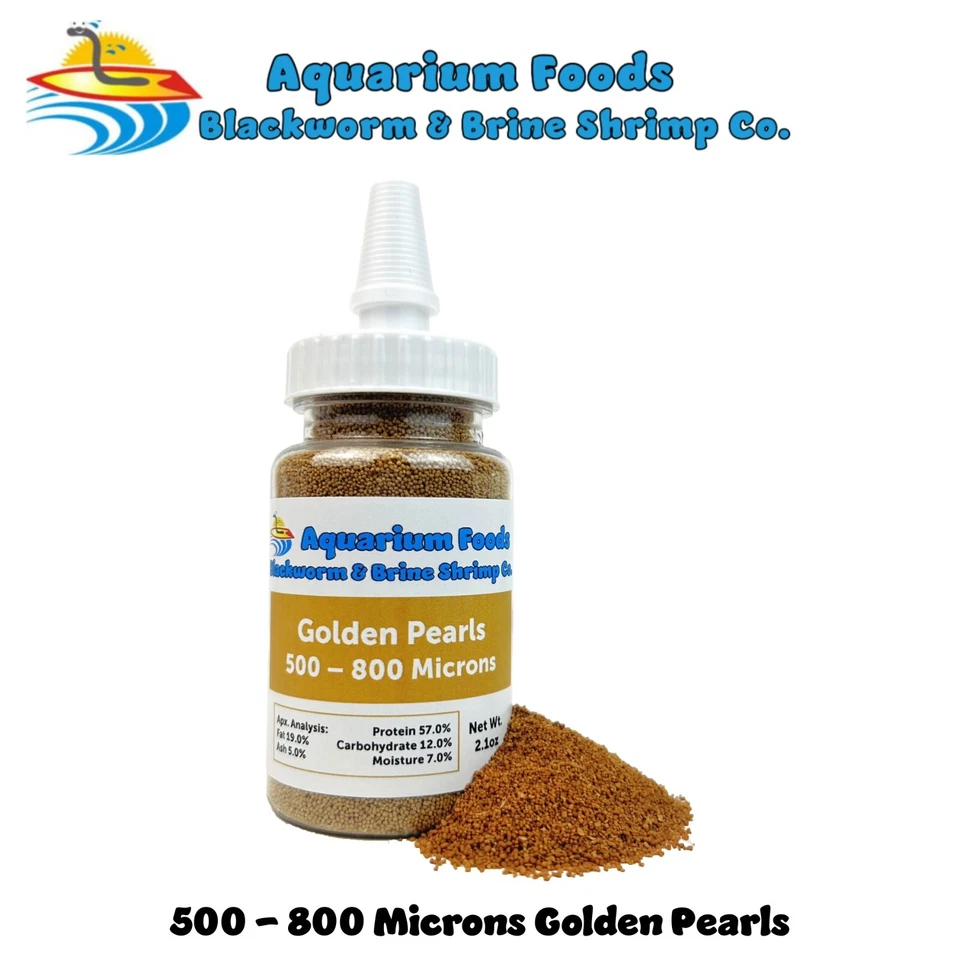 Perlas de oro 500-800 micras para bebés, juveniles, corales, tanques de arrecife. Botella Foto 2 de 4
