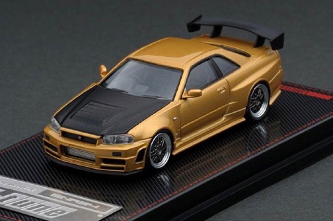 ミニカー Nismo R34 GT-R Z-tune Gold 1:64 ignition model IG1875 1/64 Nismo R34 GT-R Z-tune Gold Tokyo