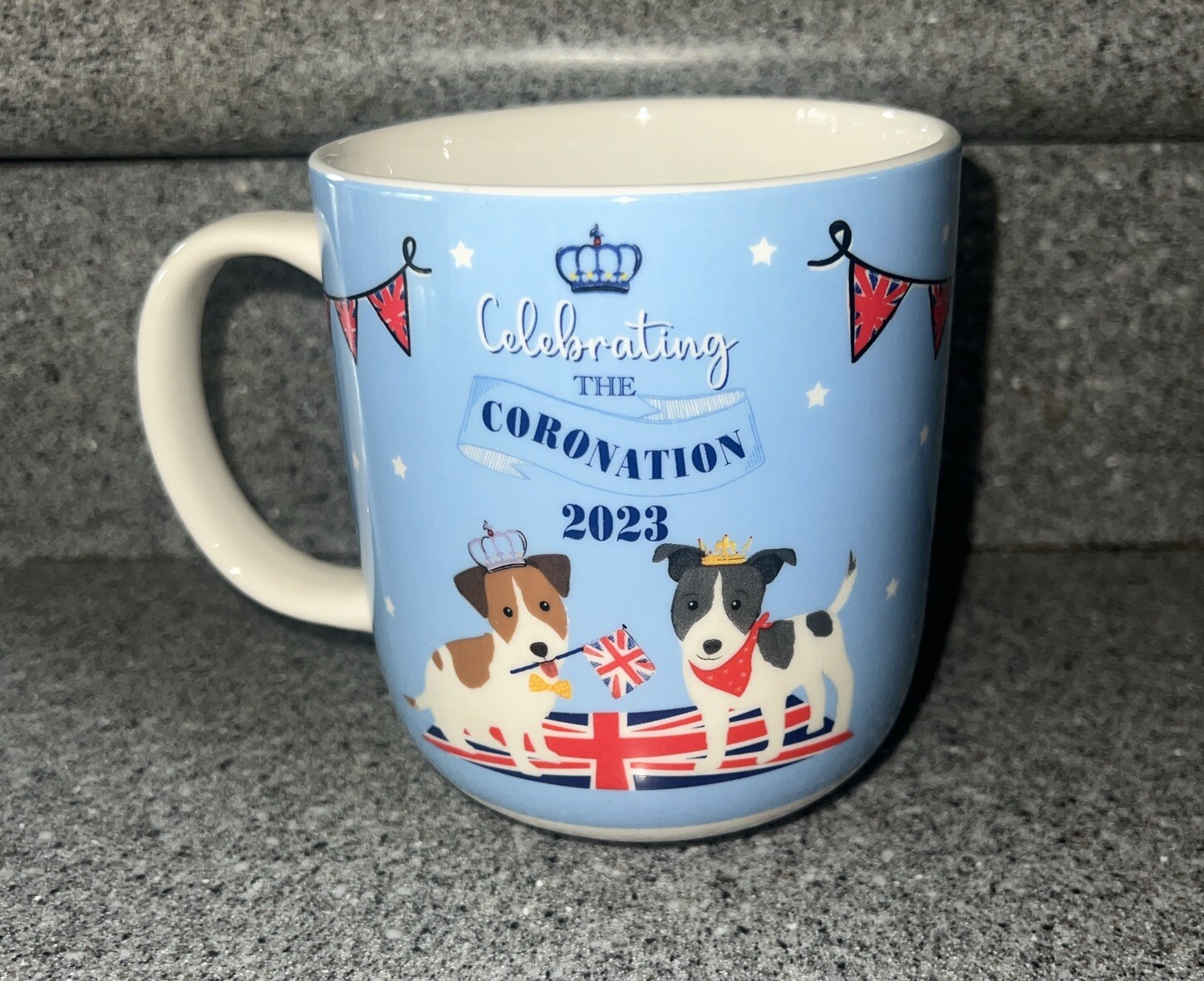 Limited Edition 2023 Tesco Coronation Mug Cups King Charles Dogs Read