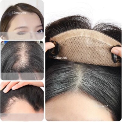 14x16cm Silk Base Human Hair Topper Breathable Hand Tied  display picture 3