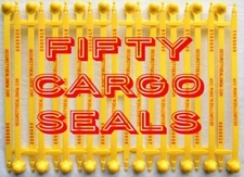 SECURITY SEALS, CARGO SEALS, HIGH-VISIBILITY YELLOW WITH RED EMBOSSING, 50 SEALS