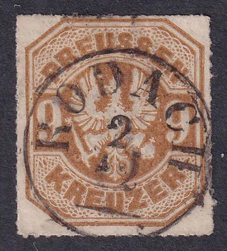 PREUSSEN 1867 Wappen 9k Bistre SG 46 gebraucht (CV 80£)