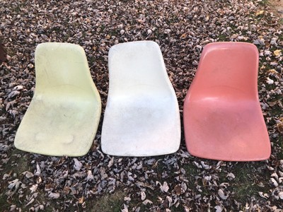 Vtg LOT Brunswick Herman Miller Eames Fiberglass Stacking Shell Chair NO BASE