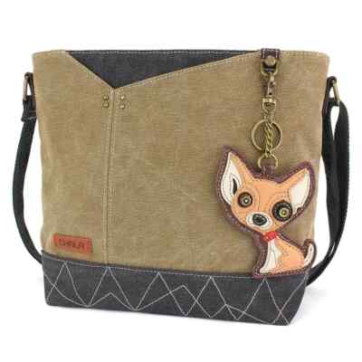 CHALA Canvas Crossbody Bag For Women - Adjustable Messenger Purse With Detachable Key Fob - View #8