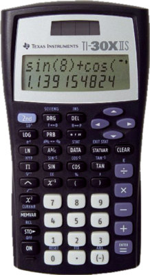 Taschenrechner Texas Instruments TI30X II S Schulrechner Rechenmaschine Schwarz