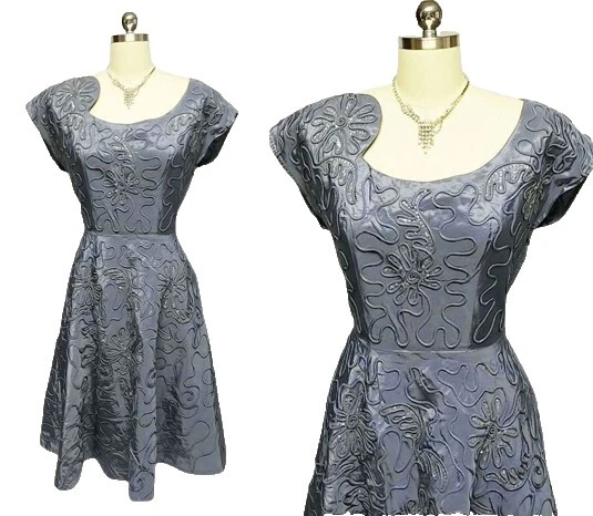 Tafetán Vestidos VINTAGE 1940s para Mujer