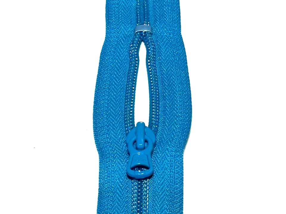 New YKK Nylon Coil Zippers Color Blue 028 *** Pack Of 100  Length 8.0 inch - Image 2 of 4