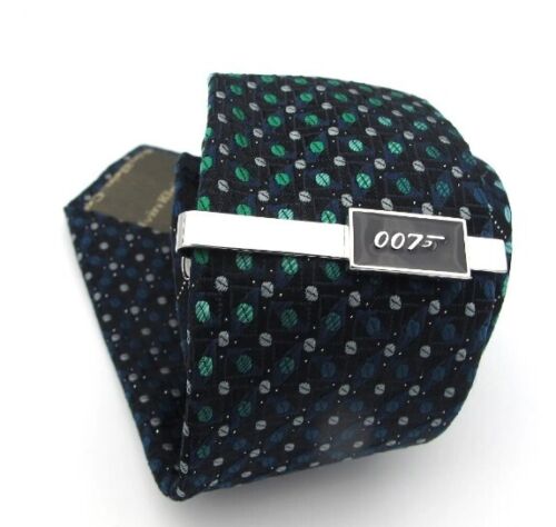 Cravatta uomo designer acciaio inox 007 film james bond logo cravatta barra clip spedizione gratuita - Foto 1 di 2