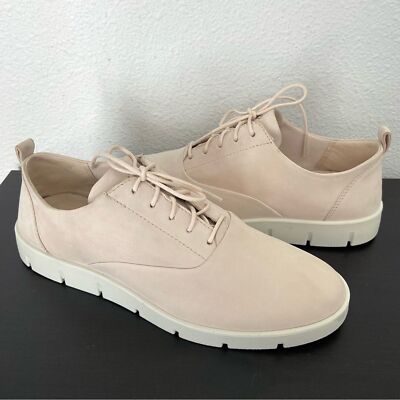 EUC ECCO Bella Cream Leather Lace-Up Comfort Shoes Sneakers Size 40 EU