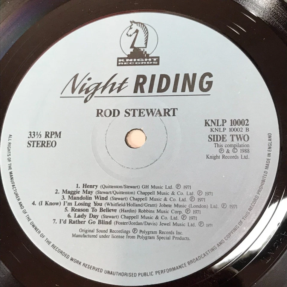 ROD STEWART Night Riding 1988  UK Vinyl LP Maggie May record Reason To Believe - Image 3 of 4