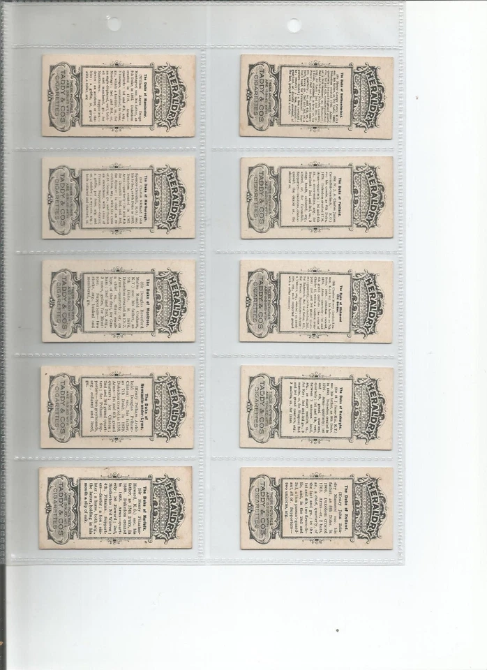 TADDY Full Set  HERALDRY SERIES 1913 (25 CARDS) Excellent - Image 4 of 4