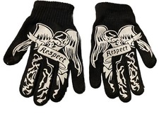 Black Finger Gloves Halloween Angel Wings New