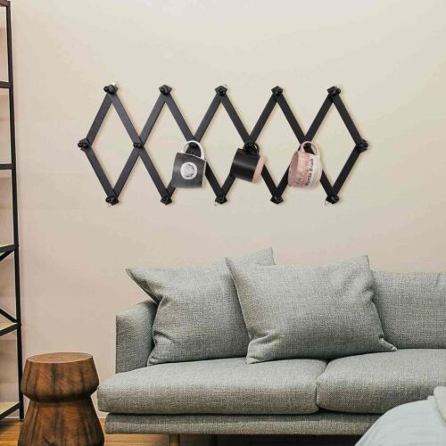 Accordion Wall Hanger with 16 Hooks, Wooden Wall Expandable Coat Rack for Coat H - Picture 8 of 24