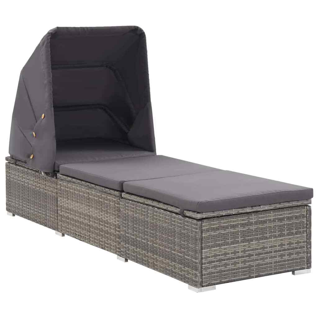 foldable rattan sun lounger