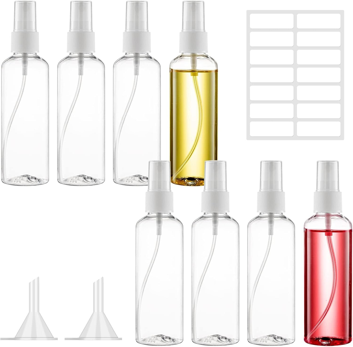 8X 100ml Travel Spray Bottle Plastic Transparent Perfume Empty Atomizer Cosmetic