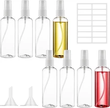 8X 100ml Travel Spray Bottle Plastic Transparent Perfume Empty Atomizer Cosmetic