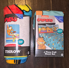 Nickelodeon Garfield 4-Piece "I Think Not" Full Sheet Set & Throw Blanket