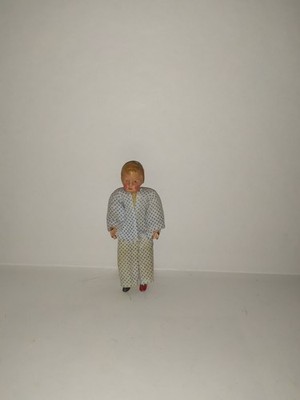  Alte Caco Puppe Massekopf Biegepuppe Puppenhaus-Puppenstube 1:12 selten