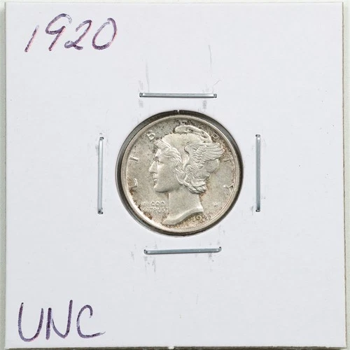 1920 10C Mercury Winged Liberty Silver Dime in UNC Condition #6227