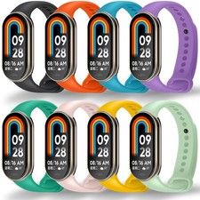 8-Pack Mi Band 10/9/8 Strap, Soft TPU Replacement Watch Bands Secure 8 Colors 