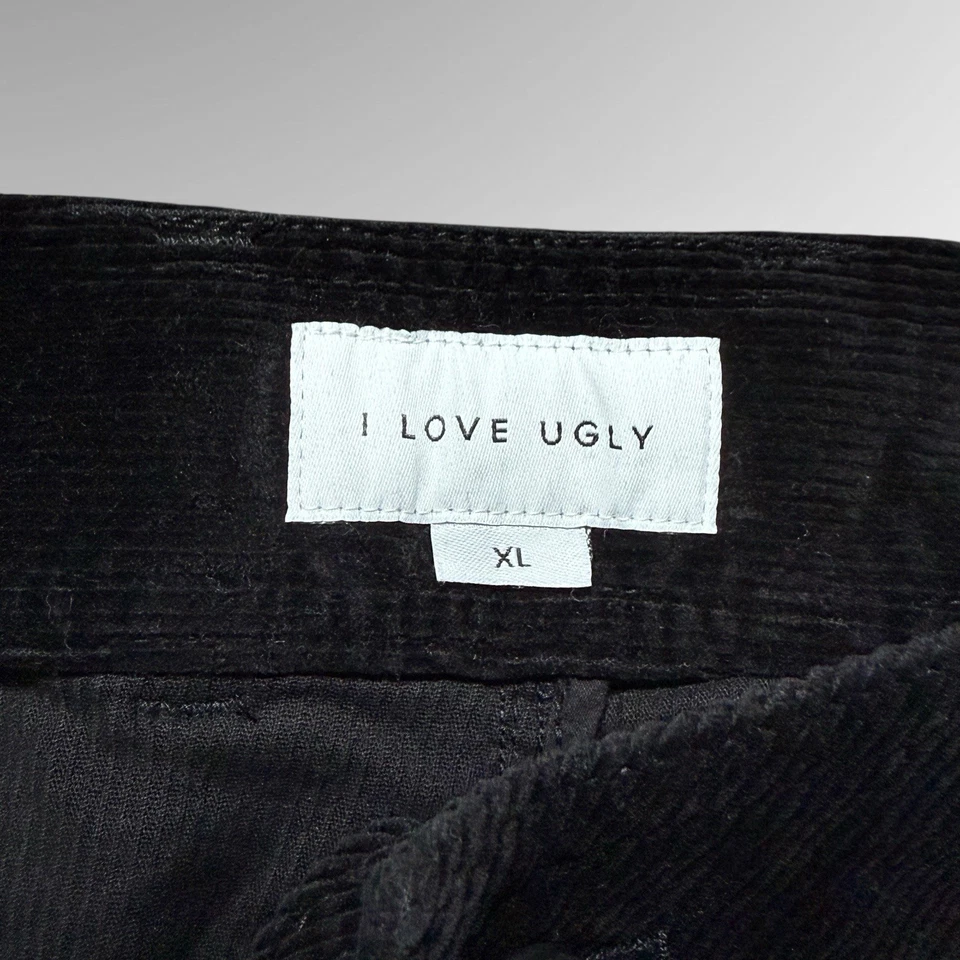 I Love Ugly Black Corduroy Straight Leg Pants - Image 3 of 4